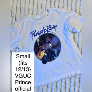 Purple Rain Graphic Tee - White  size small fits 12/13